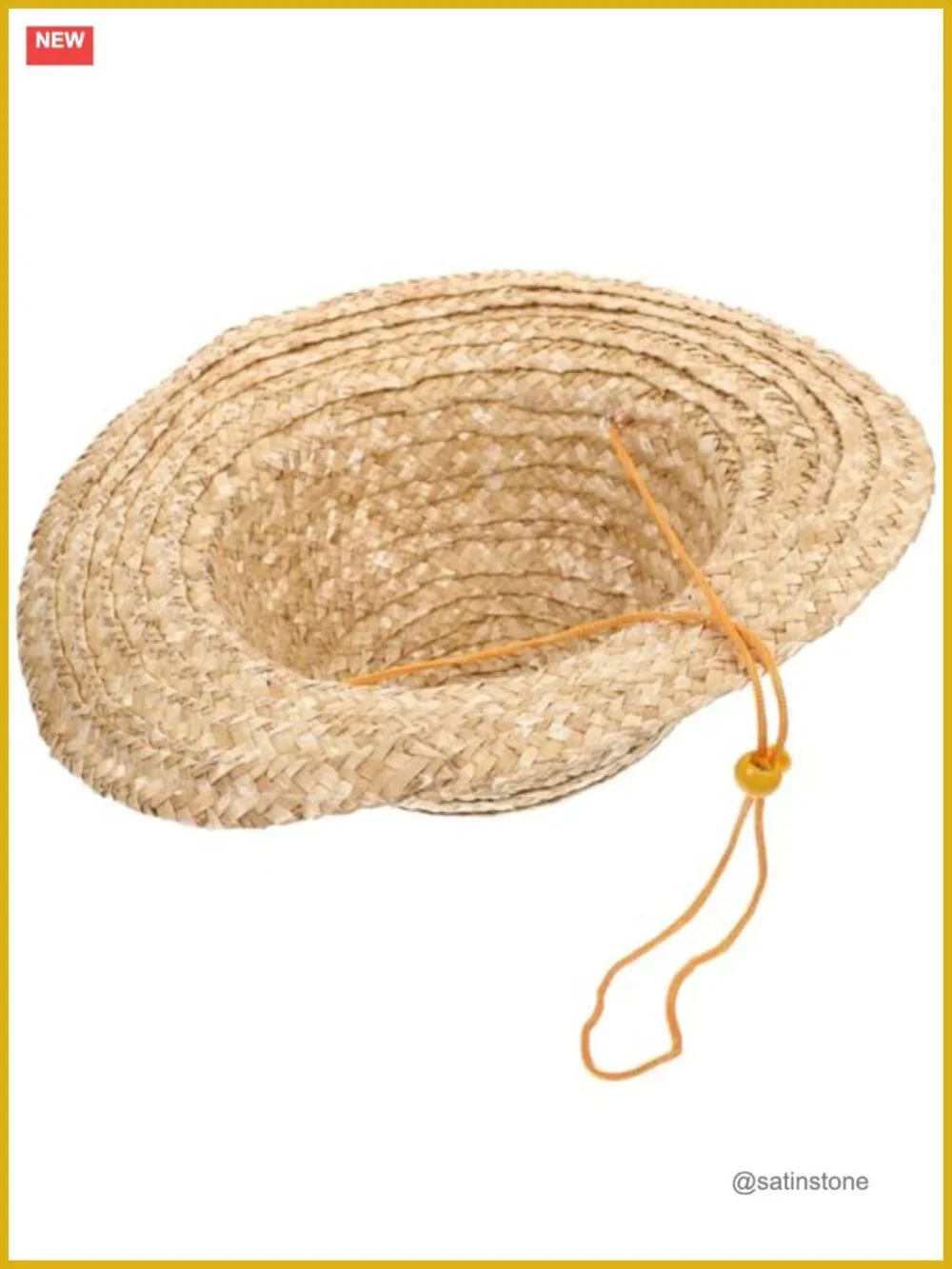 Kids Straw Sun Hat with Adjustable Fit, UPF 15, Lightweight Woven
